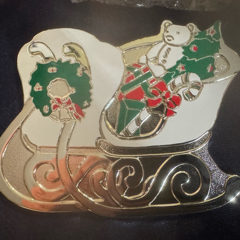 Holiday Collection Silver and Green Sleigh coasters | set of 6